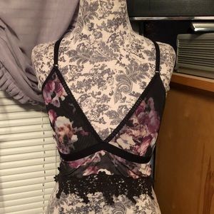 Free people floral mesh lace bralette top